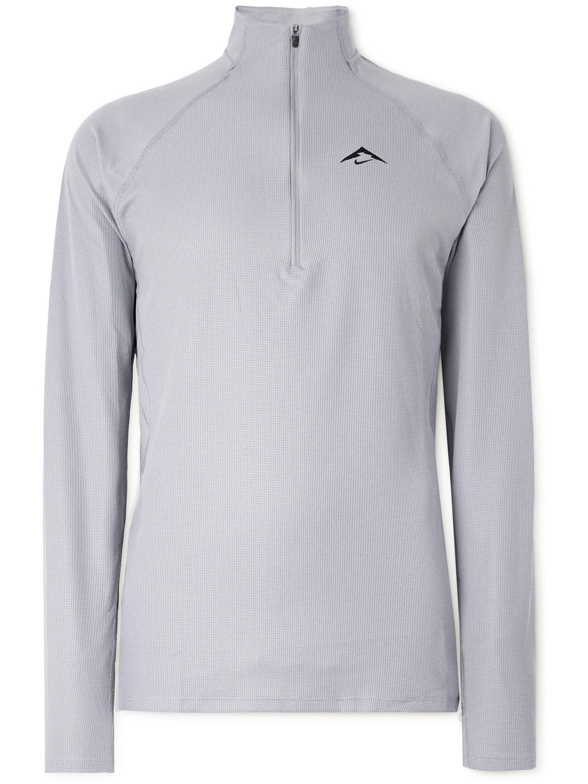 Slim-Fit Logo-Embroidered Waffle-Knit Dri-FIT Half-Zip Top