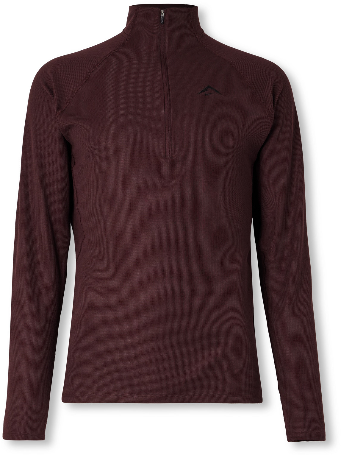 Slim-Fit Logo-Embroidered Waffle-Knit Dri-FIT Half-Zip Top