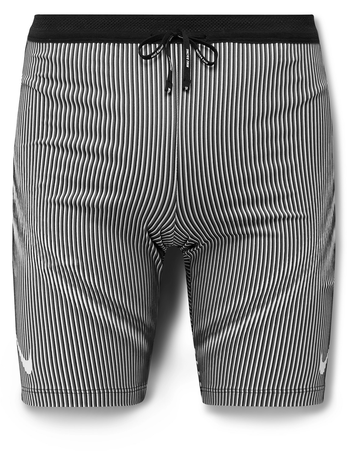 AeroSwift Logo-Print Striped Ribbed Dri-FIT ADV Half-Length Tights