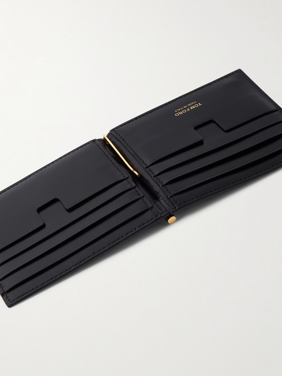 Tom Ford Snake-effect Leather Billfold Wallet In Black