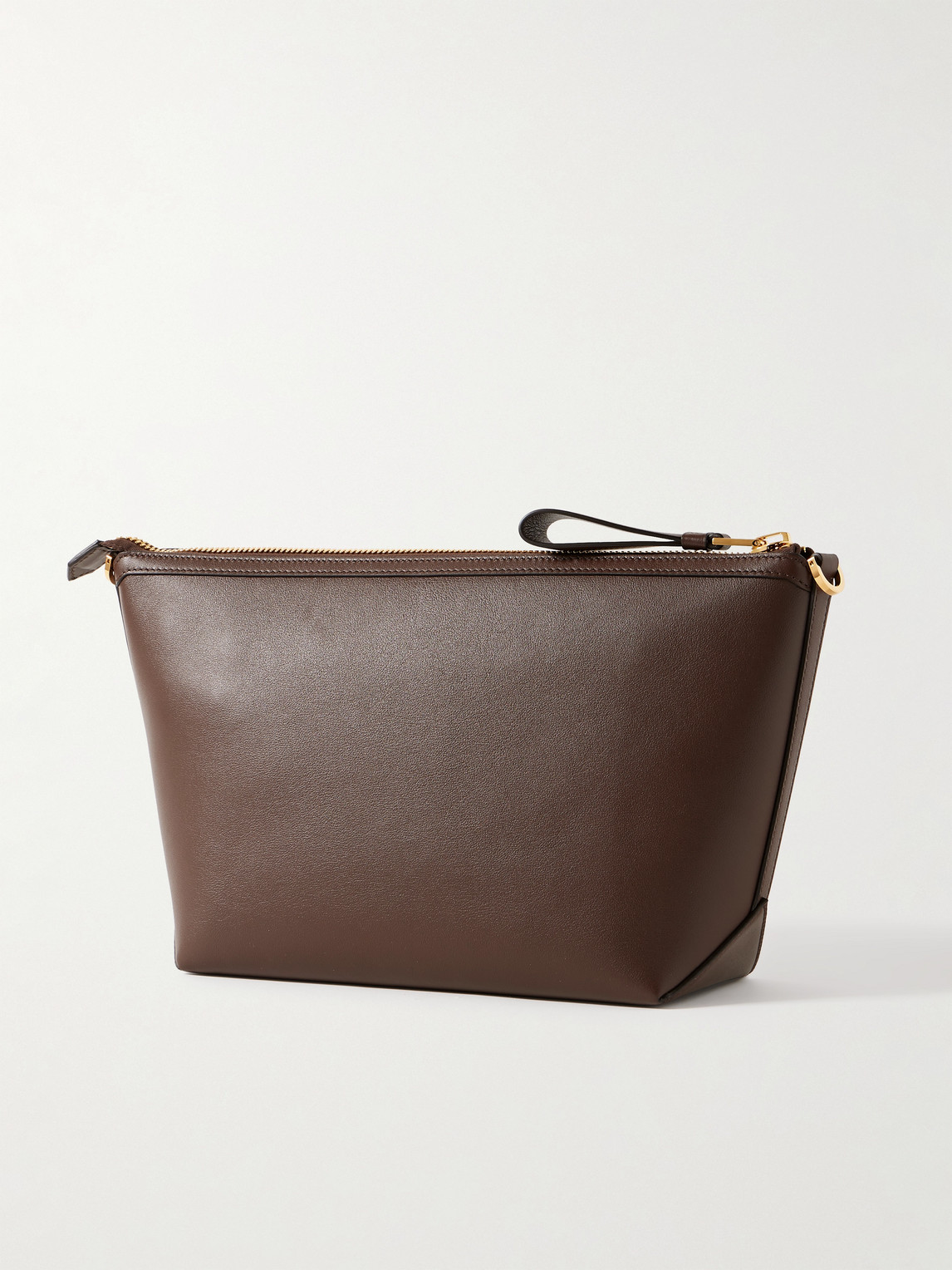 Tom Ford Logo-debossed Leather Messenger Bag In Brown