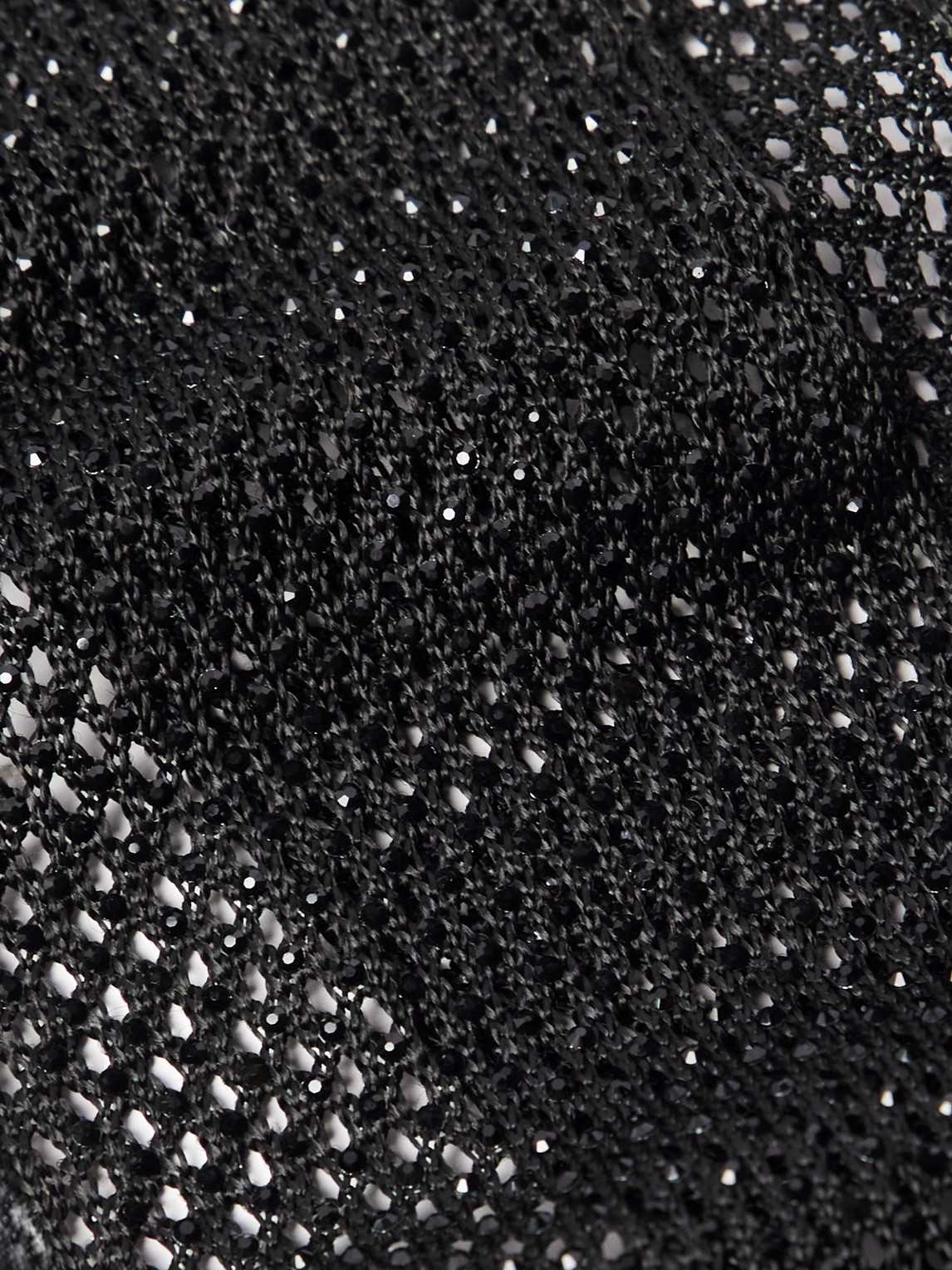 Tom Ford Fringed Crystal-embellished Crocheted Scarf In Black