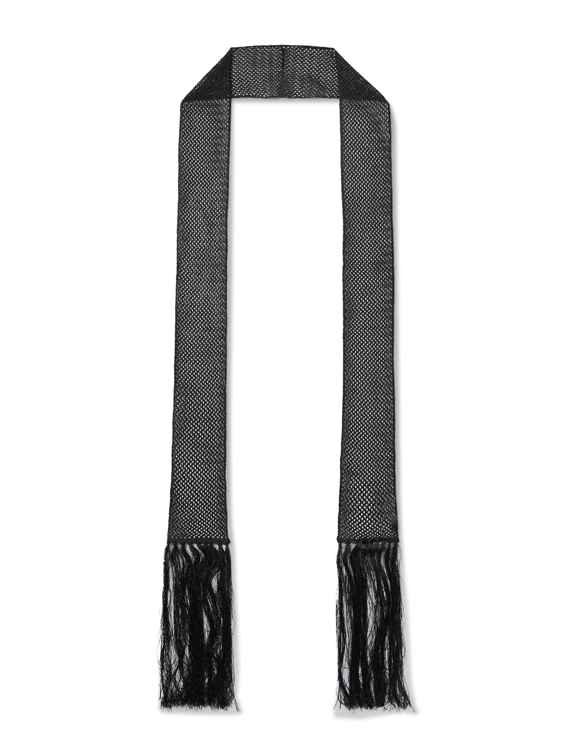 Tom Ford Fringed Crystal-embellished Crocheted Scarf In Black