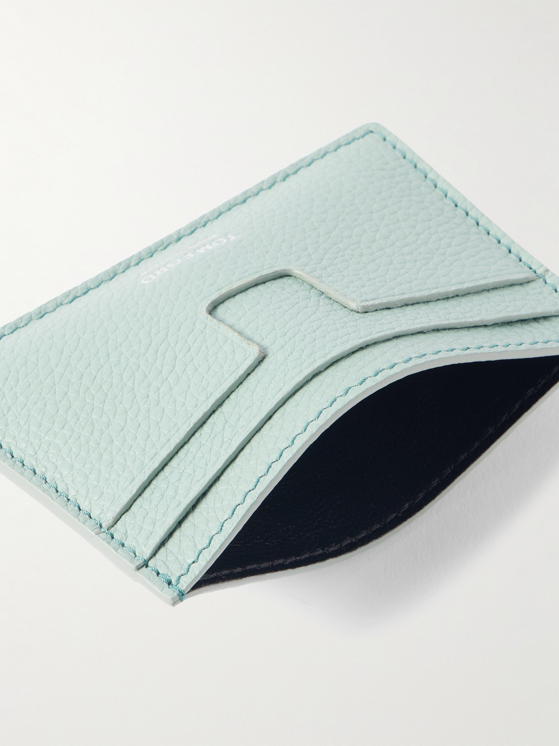 Tom Ford Slim Leather Cardholder Wallet With Compact Design In Blue