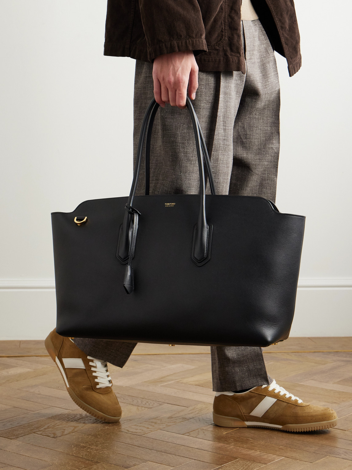 Tom Ford Alexander East West Leather Tote Bag In Black