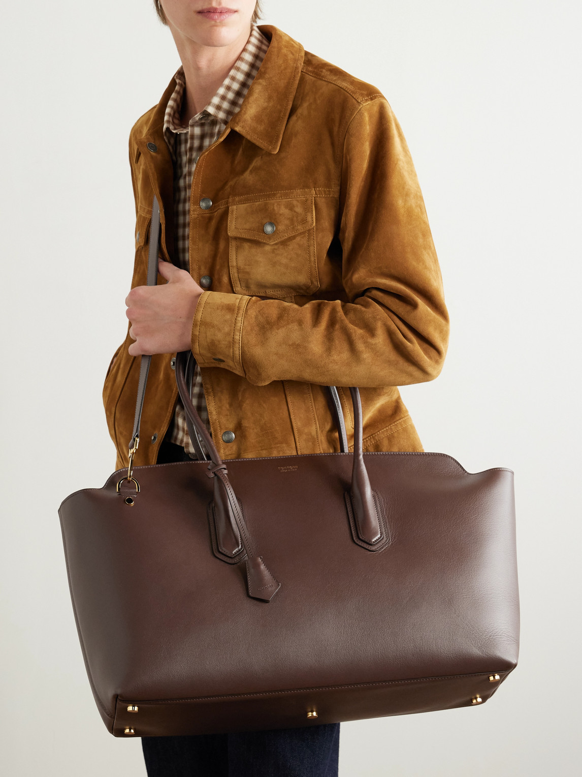 TOM FORD ALEXANDER EAST WEST LEATHER TOTE BAG