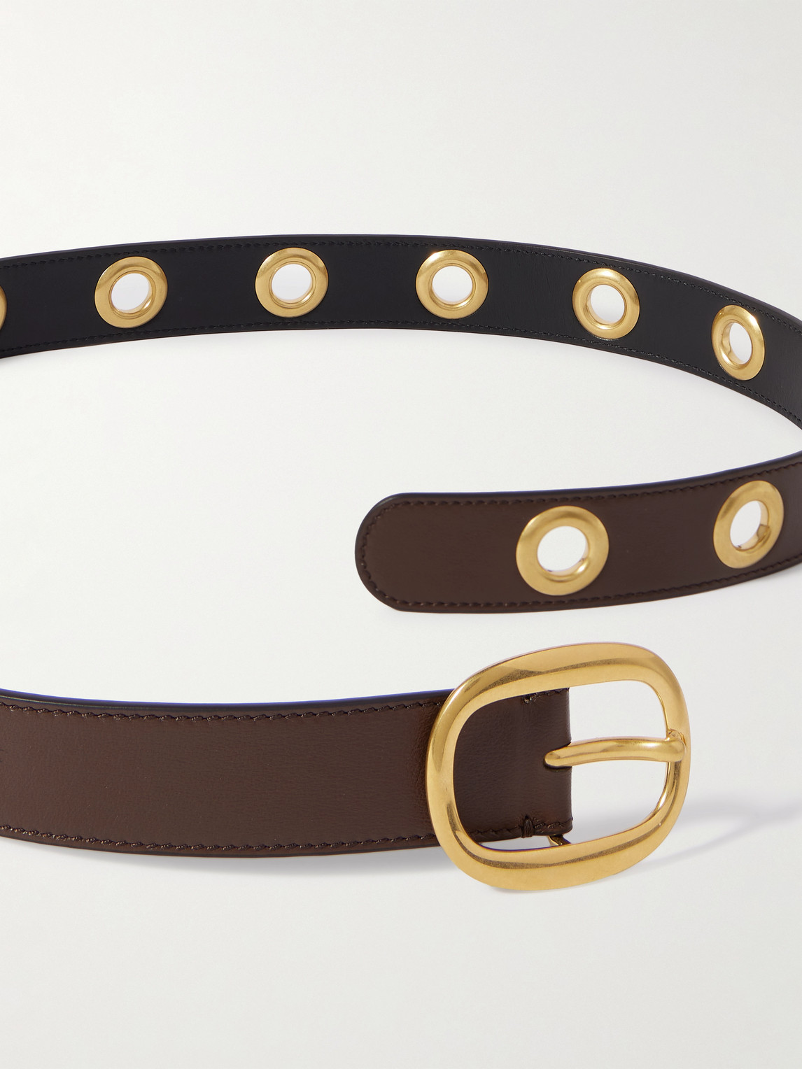 Tom Ford 3cm Eyelet-embellished Leather Belt In Brown