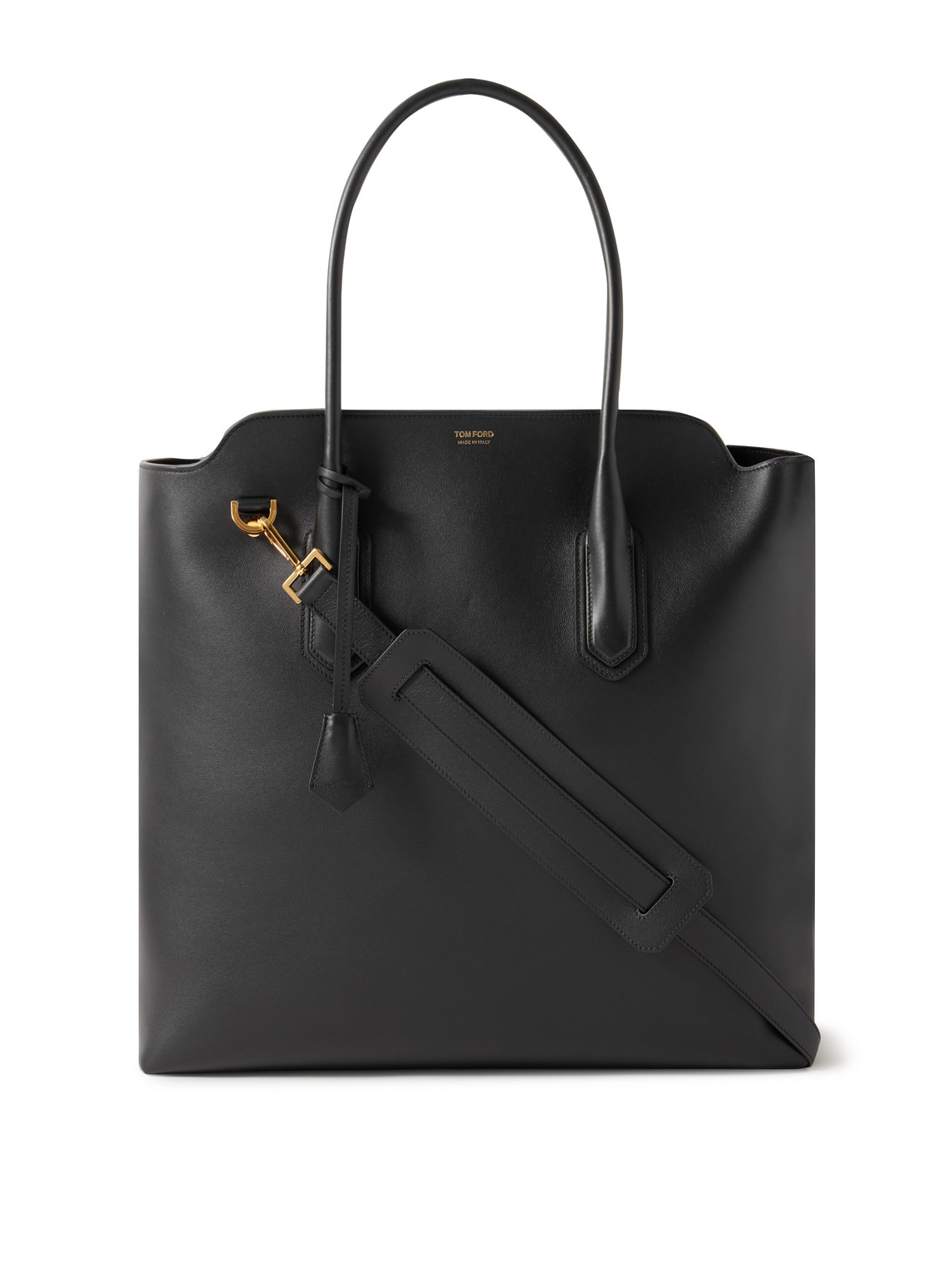 Tom Ford Alexander North South Leather Tote Bag In Black