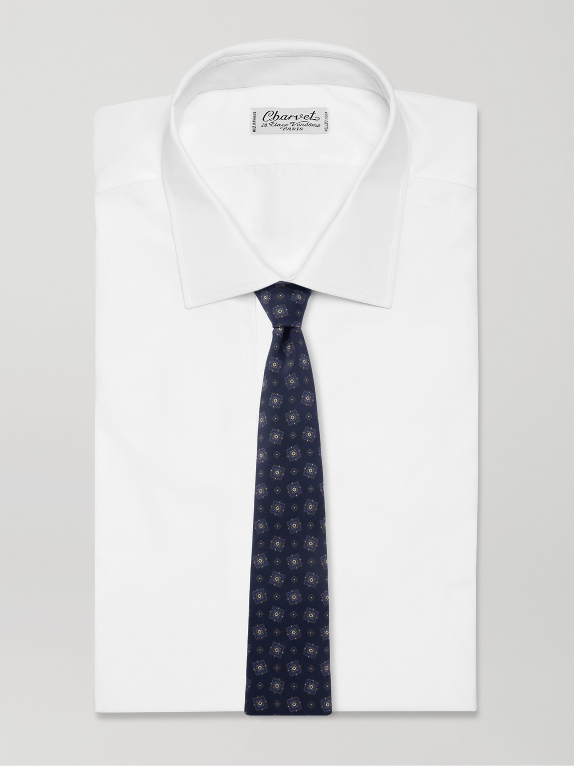 DUNHILL 9.5CM PRINTED SILK-TWILL TIE 