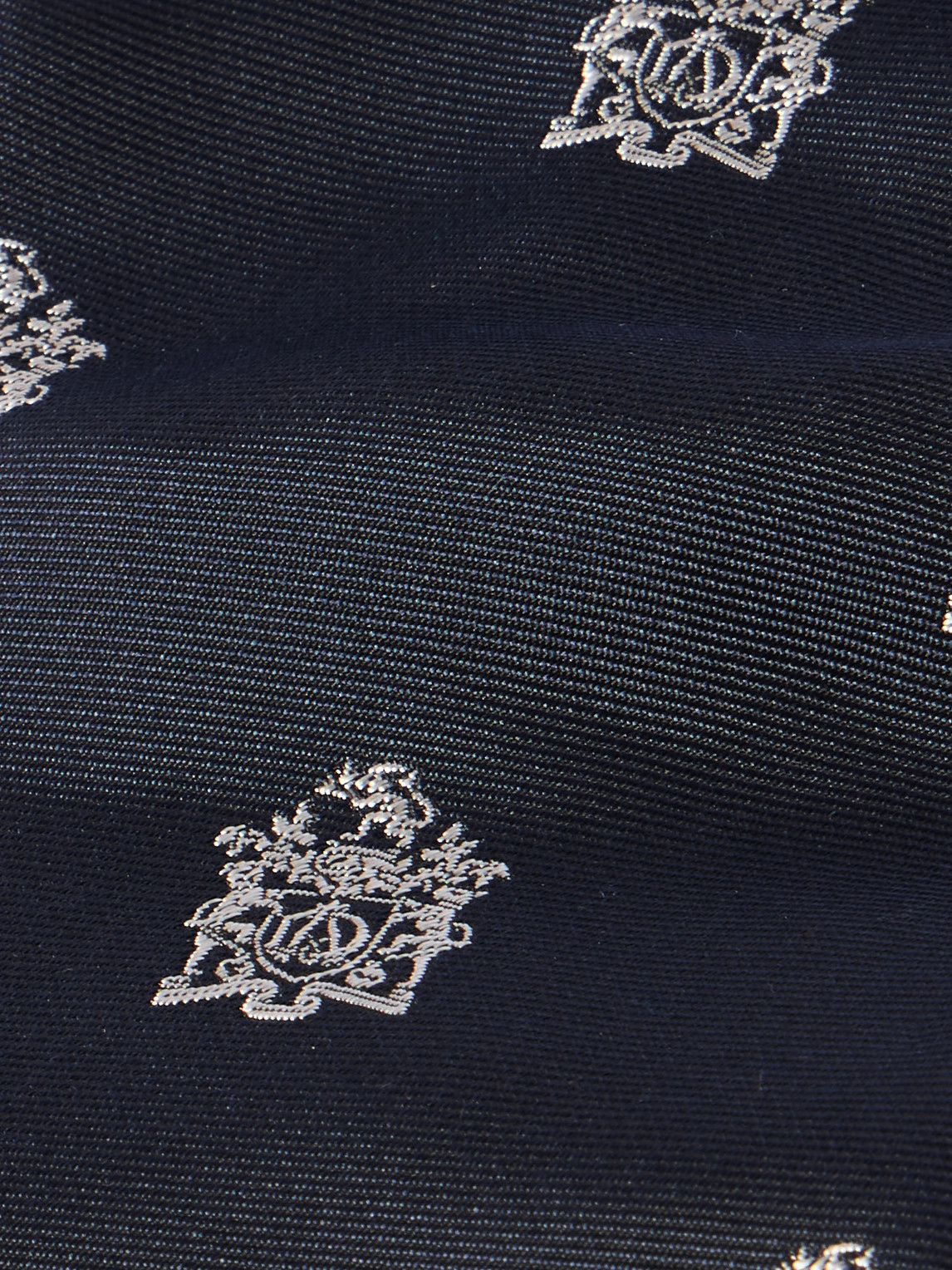 DUNHILL ARMORIAL 9.5CM EMBROIDERED SILK-TWILL TIE 