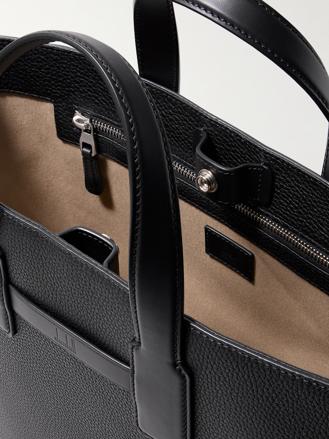 DUNHILL 1893 HARNESS NORTH SOUTH FULL-GRAIN LEATHER TOTE BAG 