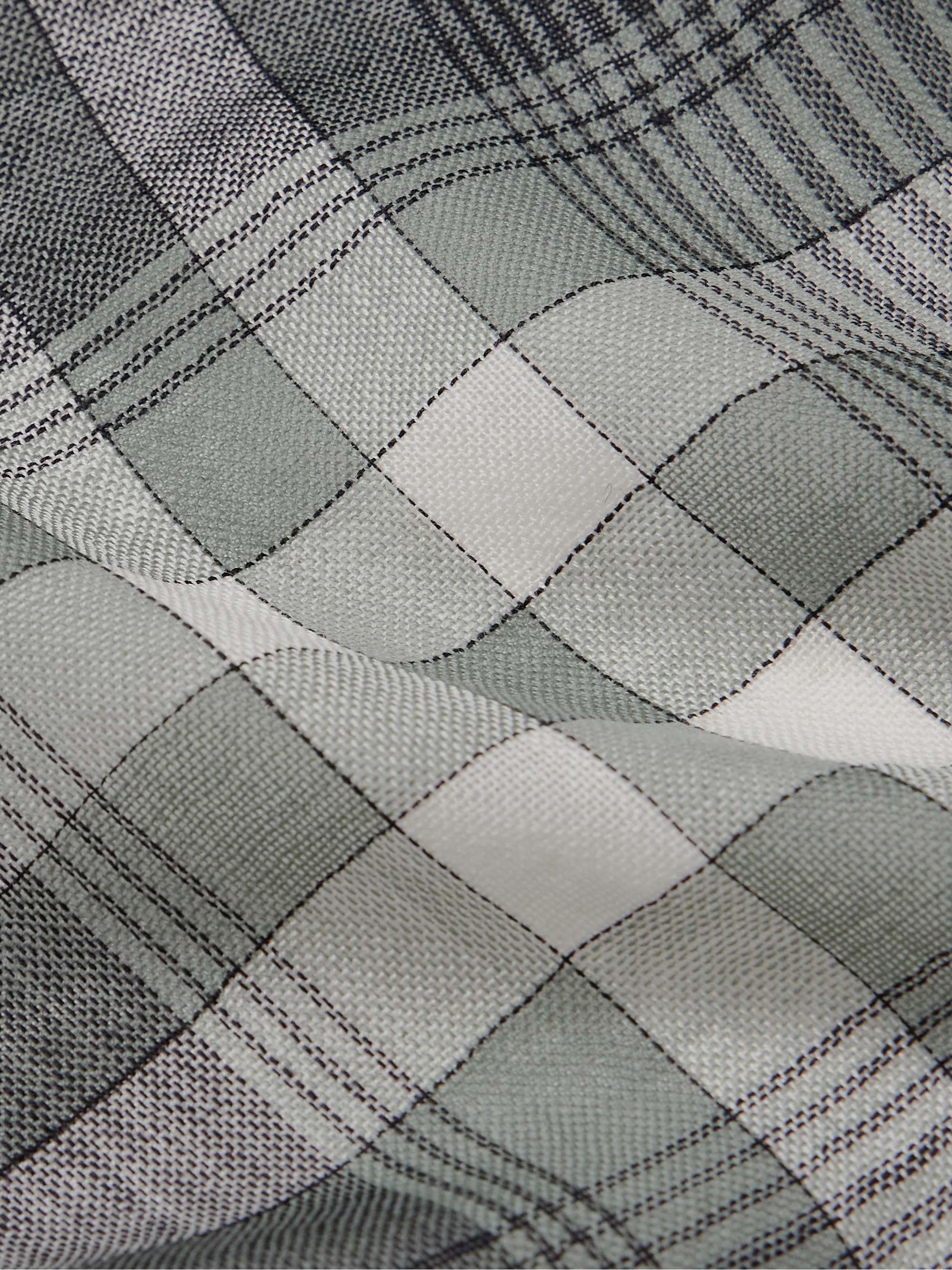 JOHNSTONS OF ELGIN Fringed Checked Merino Wool Scarf