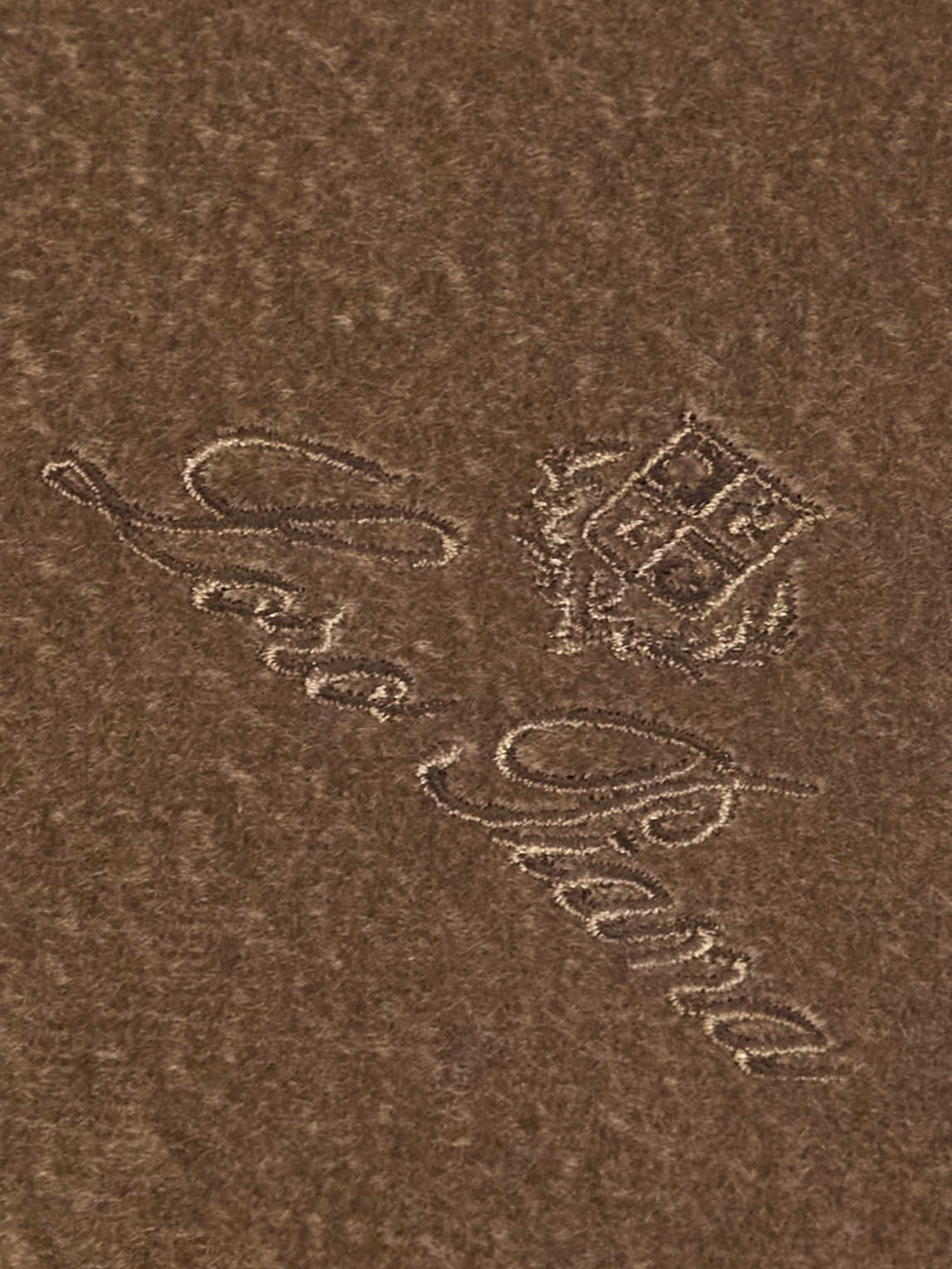 Loro Piana Logo-embroidered Fringed Cashmere Scarf In Brown