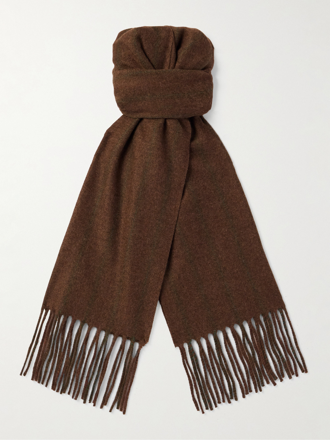 Loro Piana Striped Fringed Wool and Cashmere-Blend Twill Scarf - Men