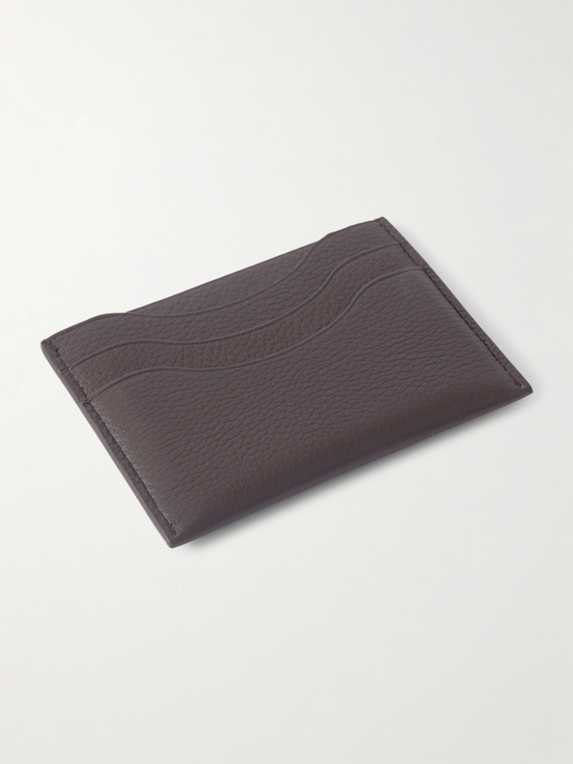 Loro Piana Logo-debossed Full-grain Leather Cardholder In Brown