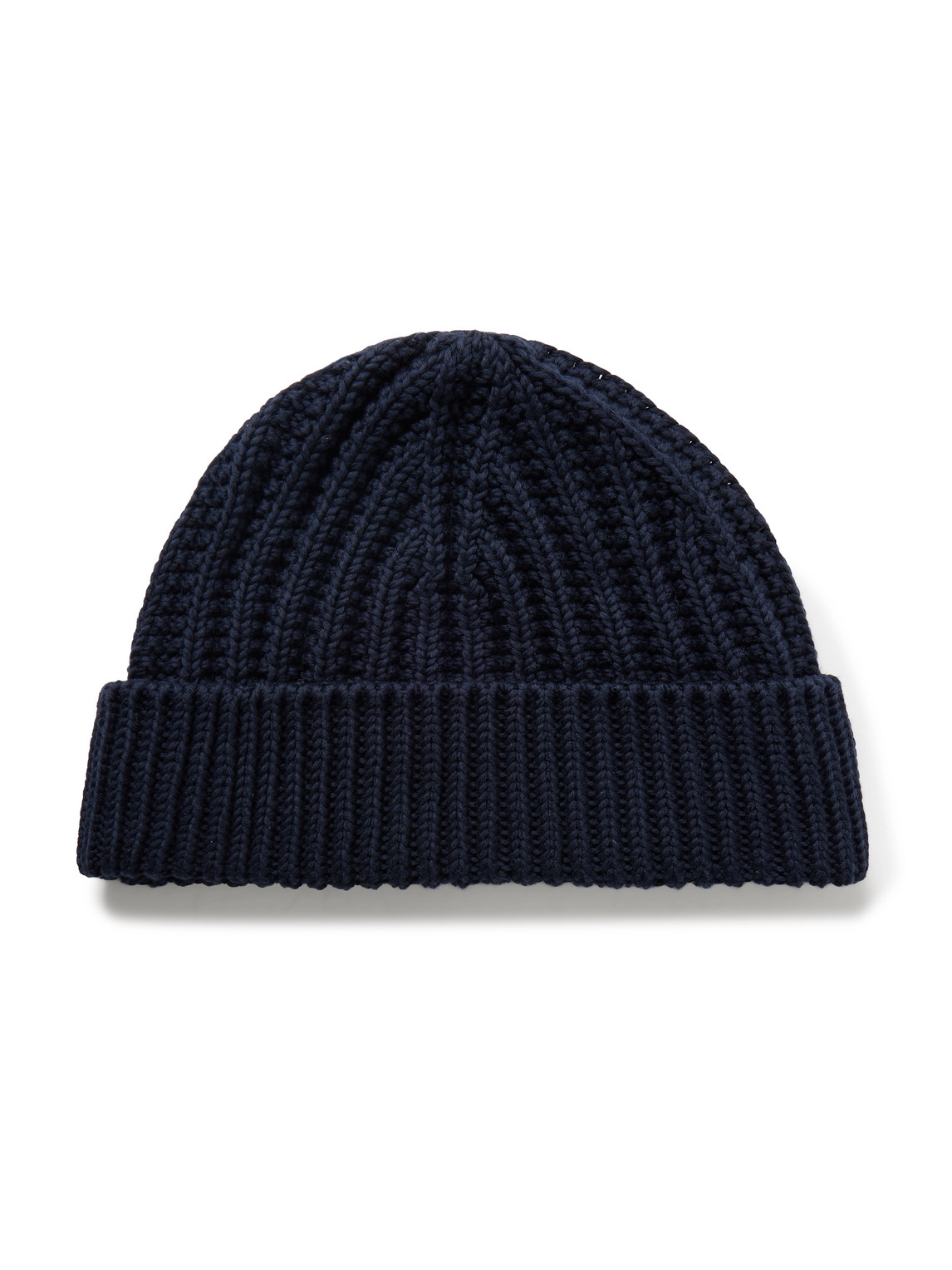 Loro Piana Moltrasio Ribbed Cotton Beanie In Blue