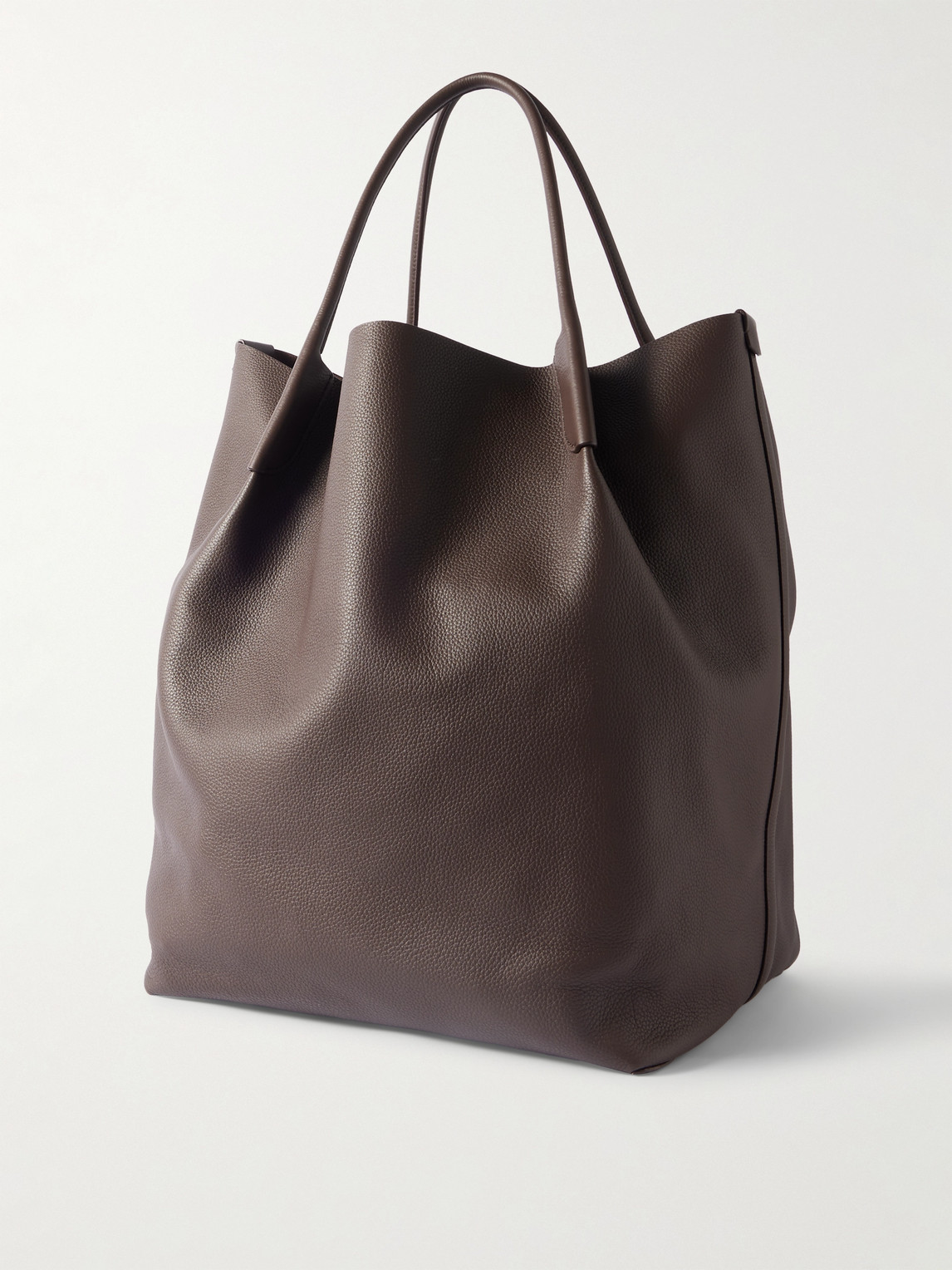 Loro Piana Bale Extra-large Full-grain Leather Tote Bag In Brown