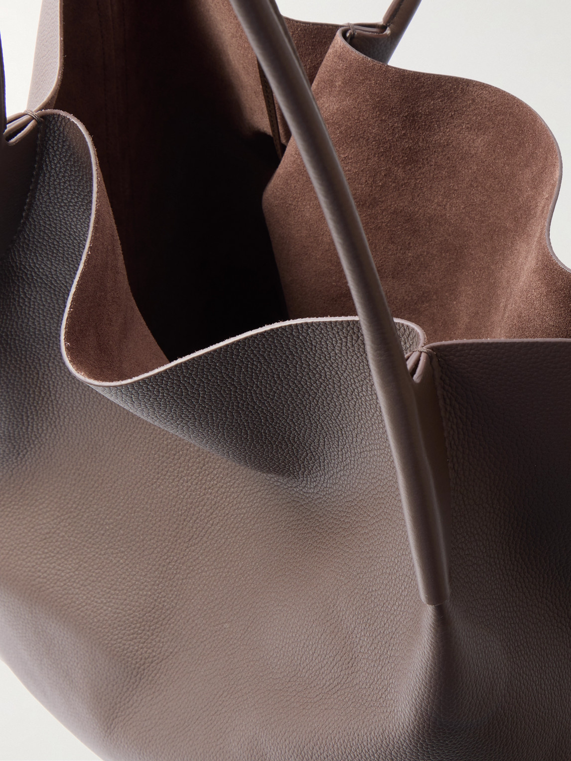 Loro Piana Bale Extra-large Full-grain Leather Tote Bag In Brown