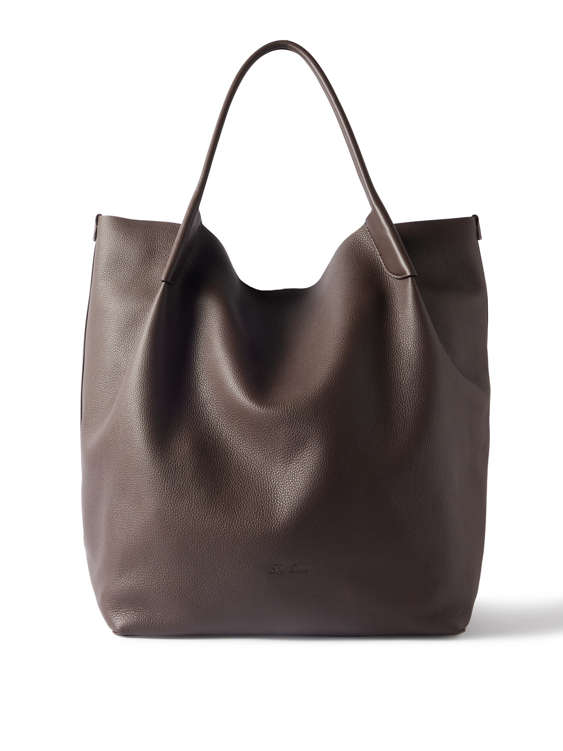 Loro Piana Bale Extra-large Full-grain Leather Tote Bag In Brown