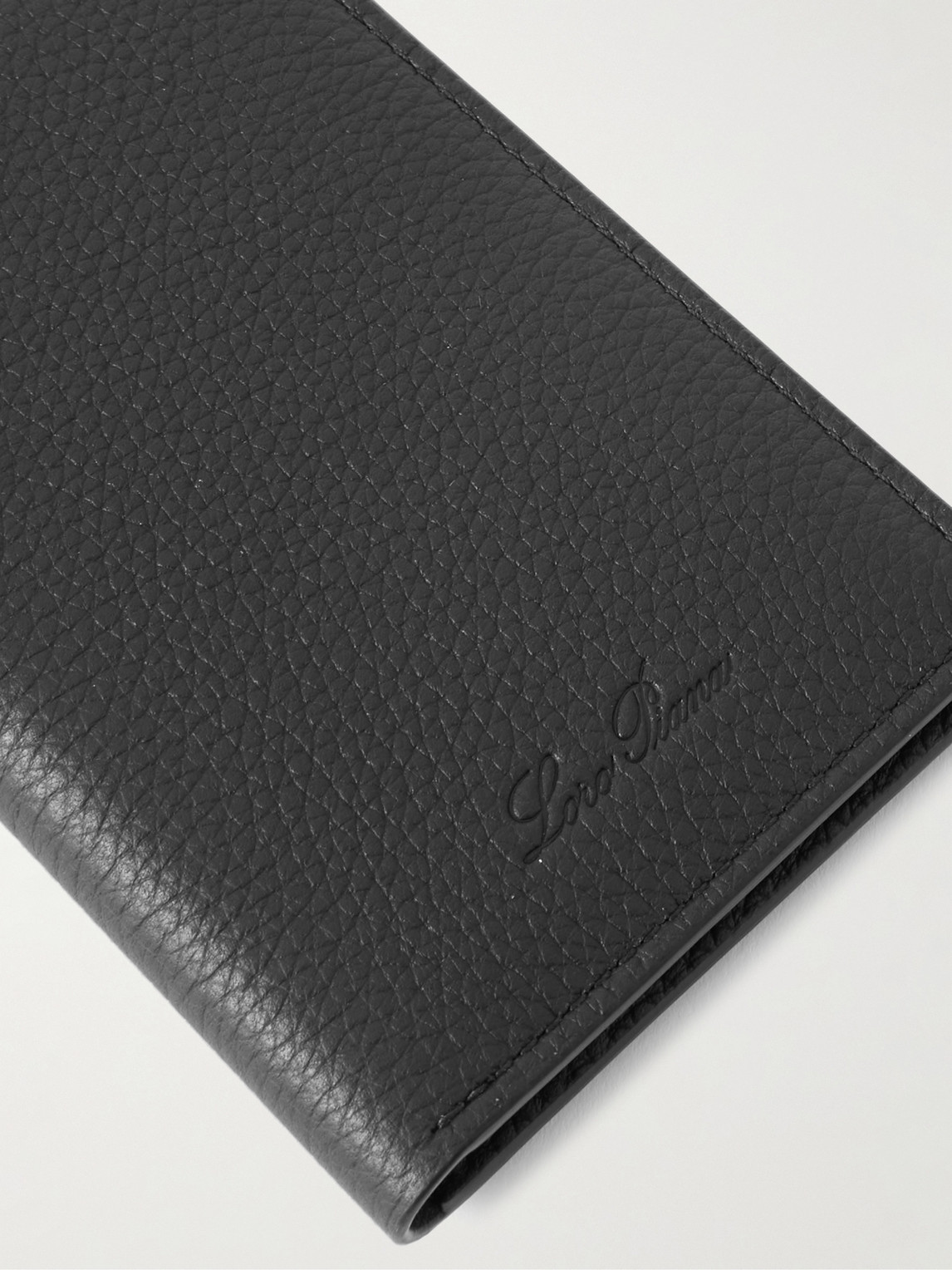 Loro Piana Logo-debossed Full-grain Leather Bifold Cardholder