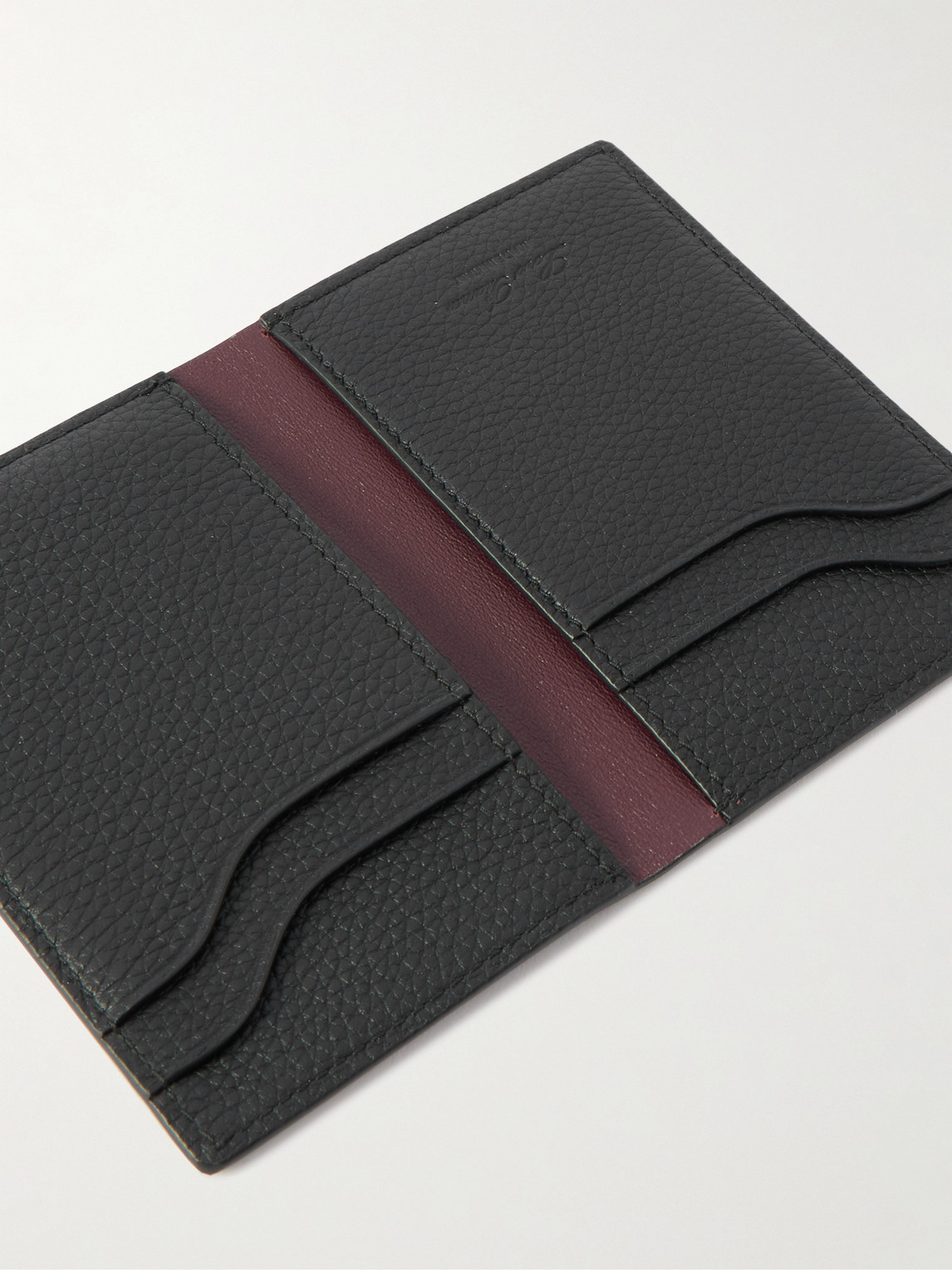 Loro Piana Logo-debossed Full-grain Leather Bifold Cardholder