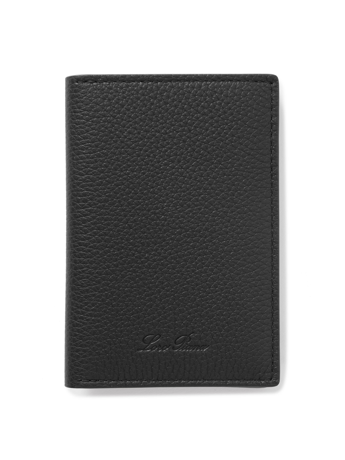 Loro Piana Logo-debossed Full-grain Leather Bifold Cardholder