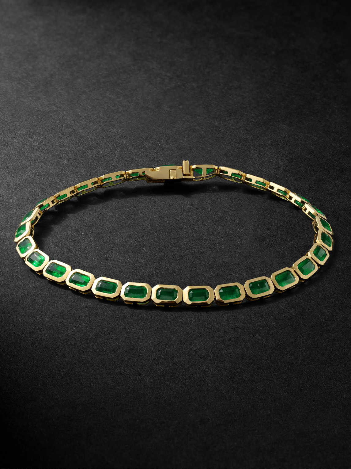 SHAY 18-Karat Gold Emerald Tennis Bracelet - Men