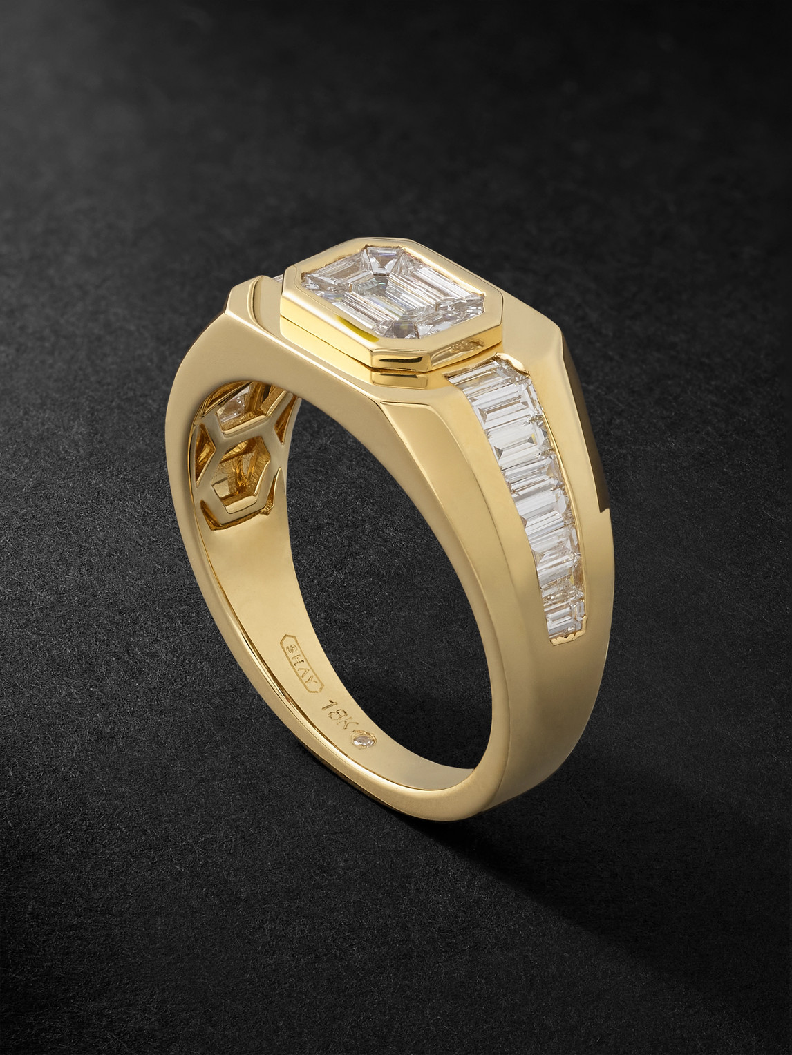 Shay 18-karat Gold Diamond Signet Ring