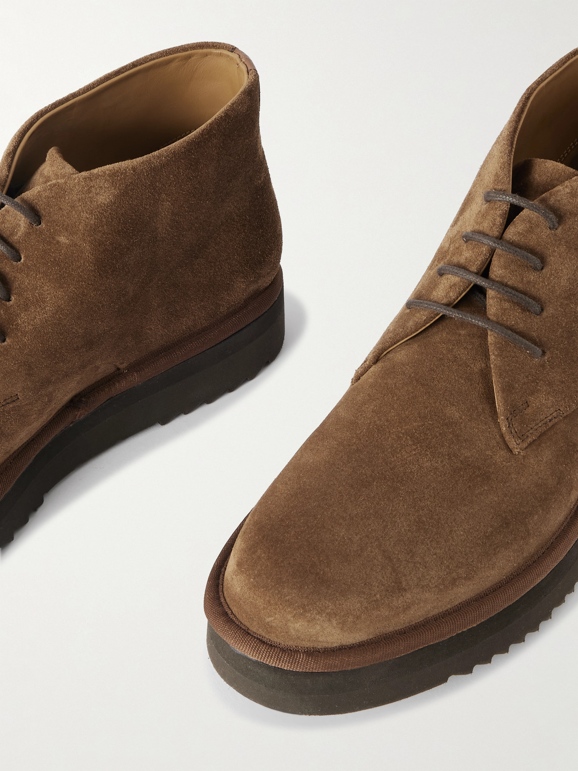 Edward Green Shanklin Suede Chukka Boots In Brown
