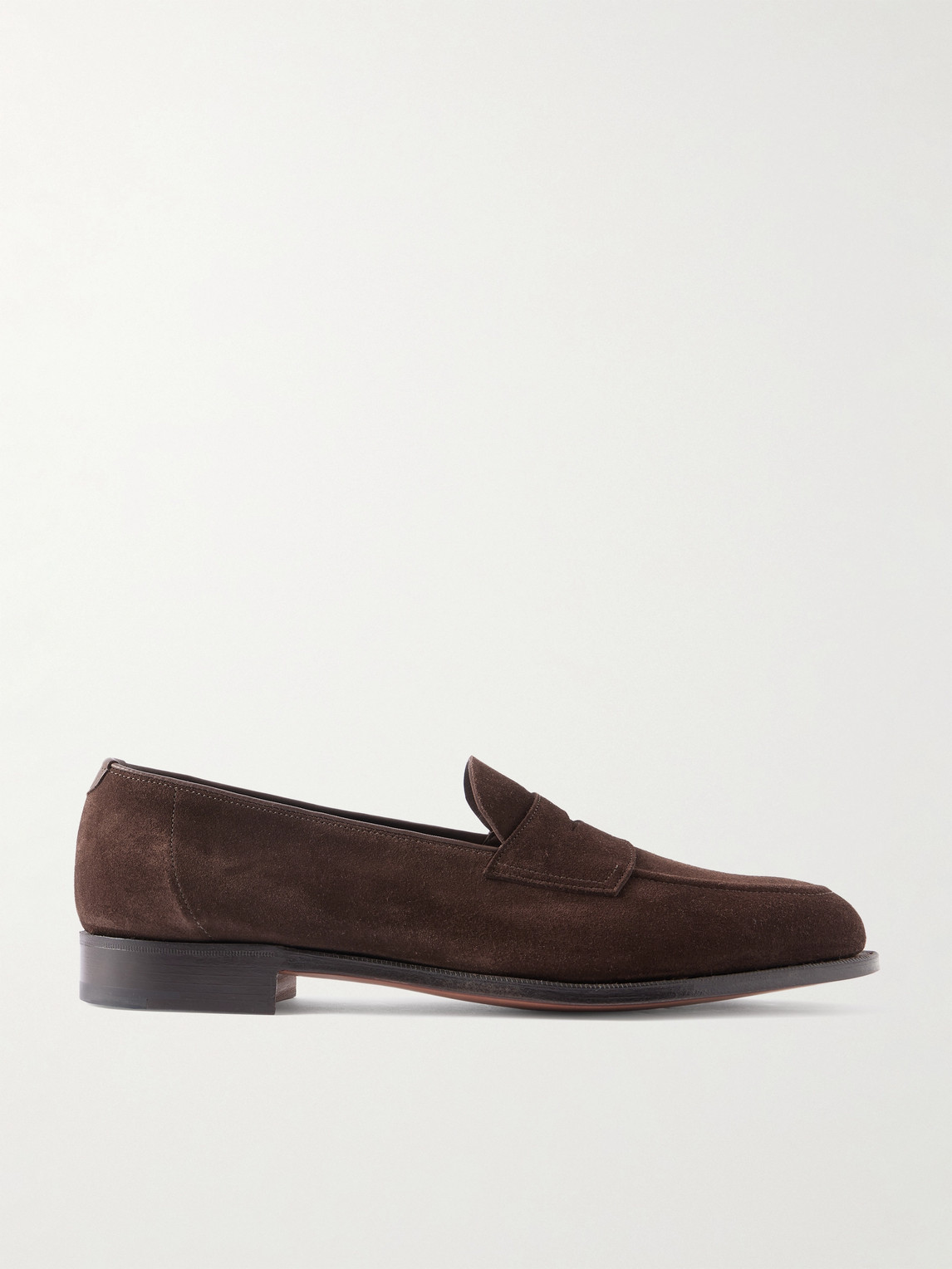Edward Green Piccadilly Suede Penny Loafers In Brown
