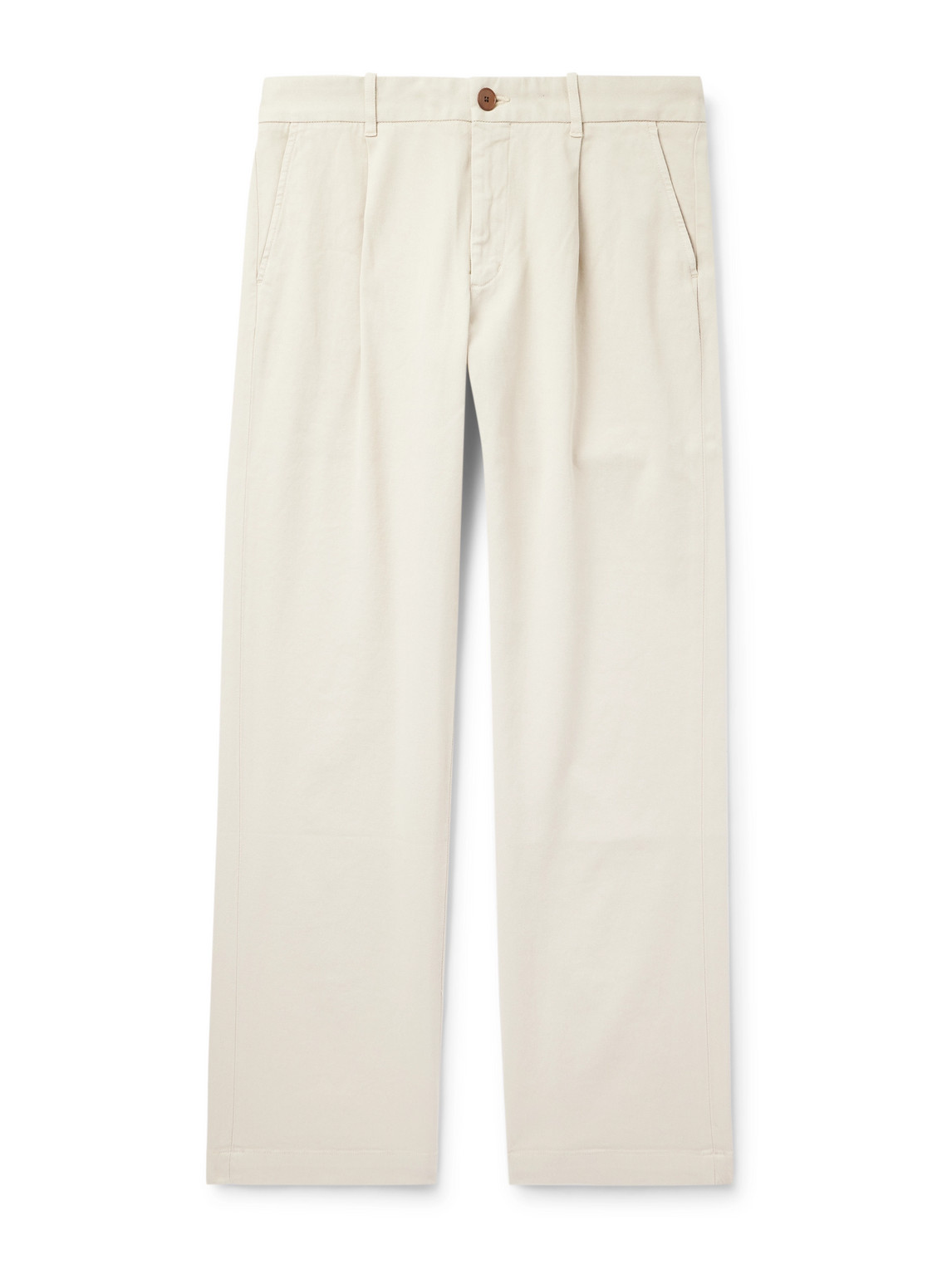 Edward Straight-Leg Pleated Cotton-Blend Cavalry Twill Trousers