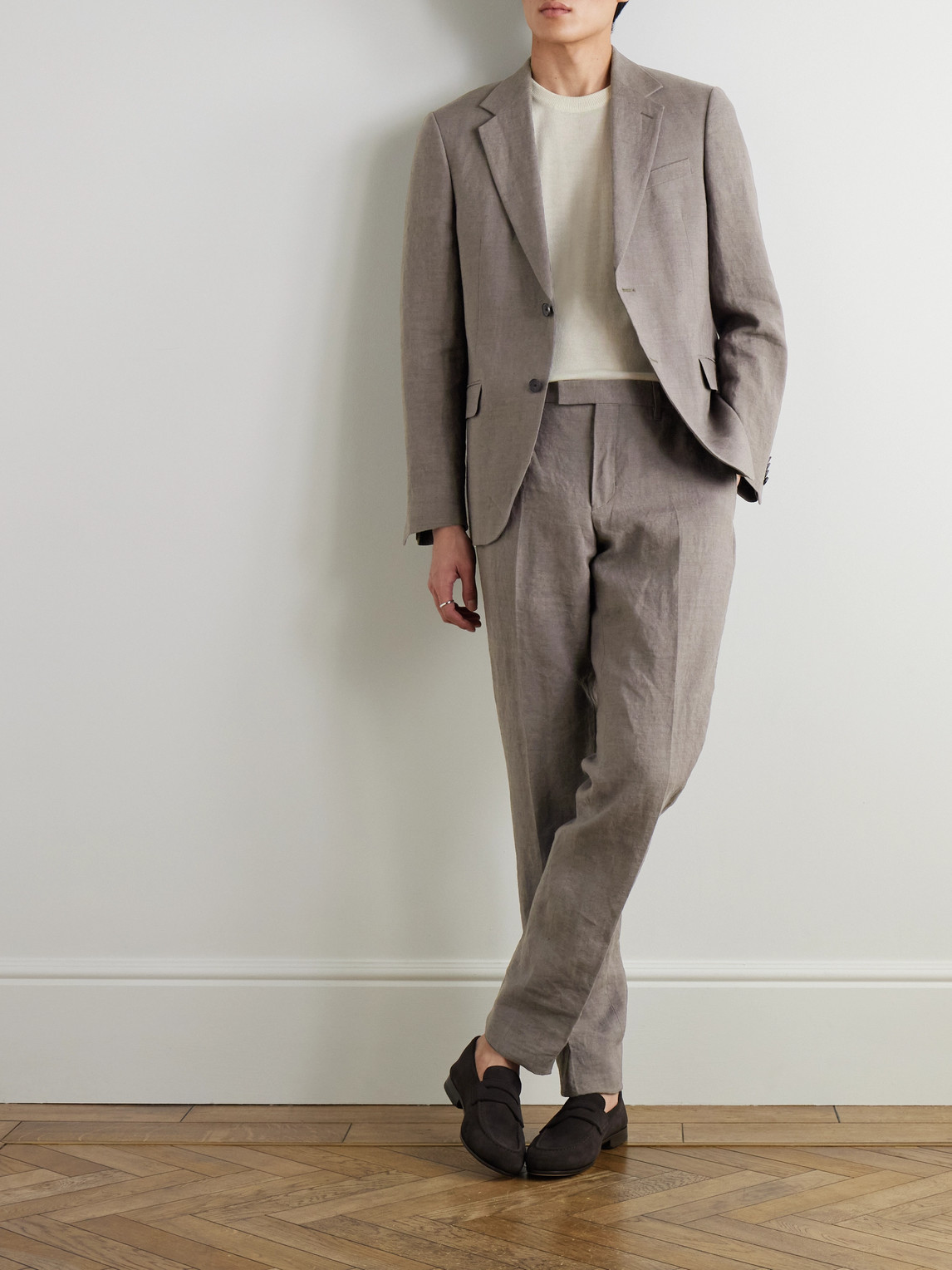 Slim-Fit Linen Suit Jacket — 2