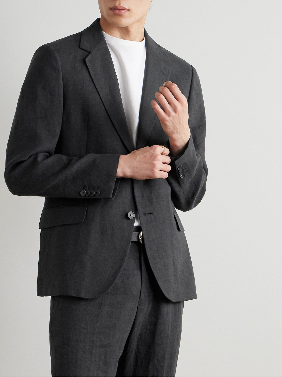  Mr P. - Regular-fit Linen Suit Jacket - Men - Gray - 36 