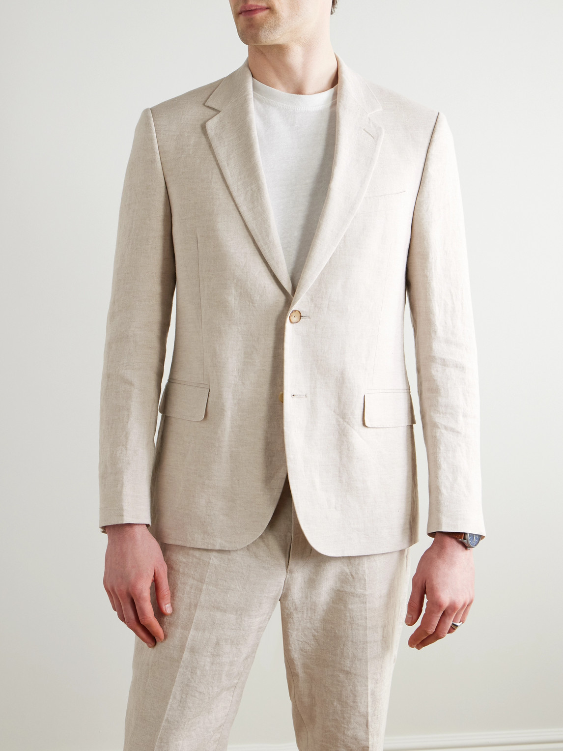  Mr P. - Regular-fit Linen Suit Jacket - Men - Neutrals - 36 