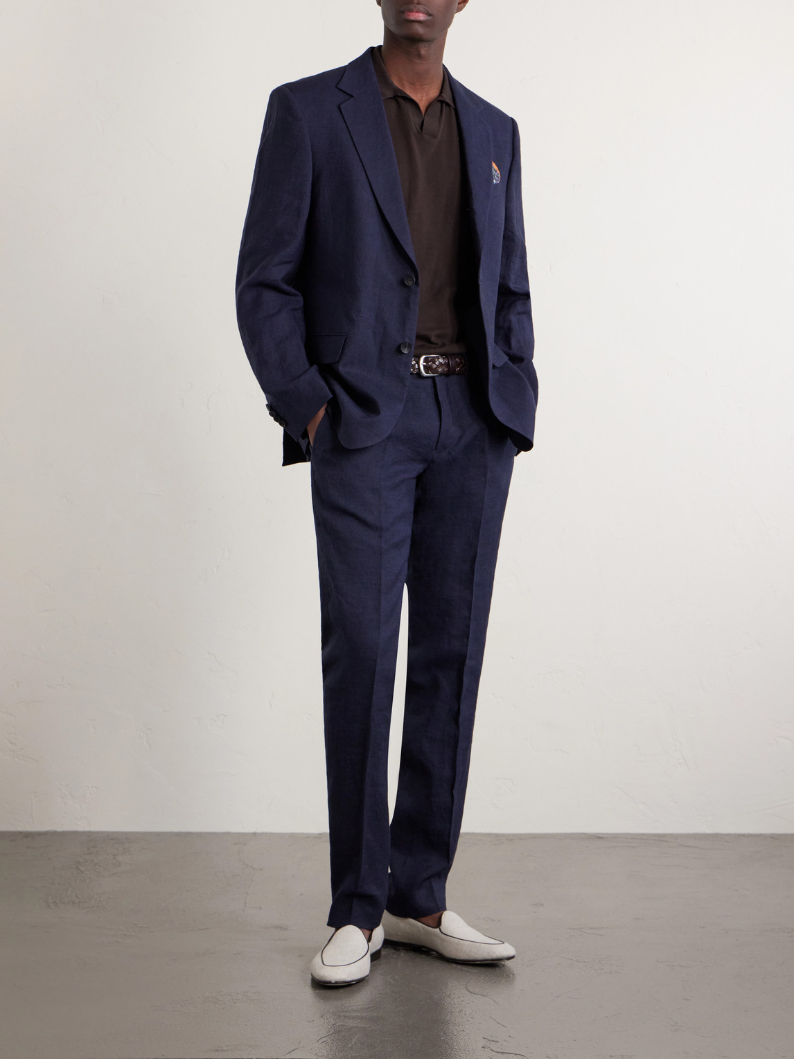 Phillip Slim-Fit Linen Suit Trousers — 2