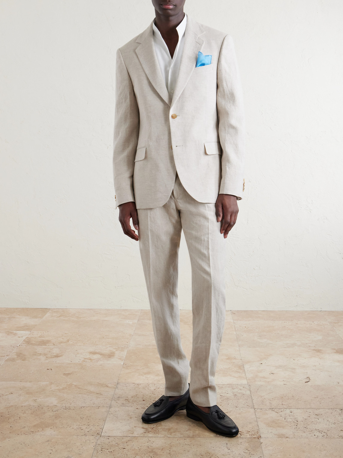 Slim-Fit Linen Suit Jacket — 2