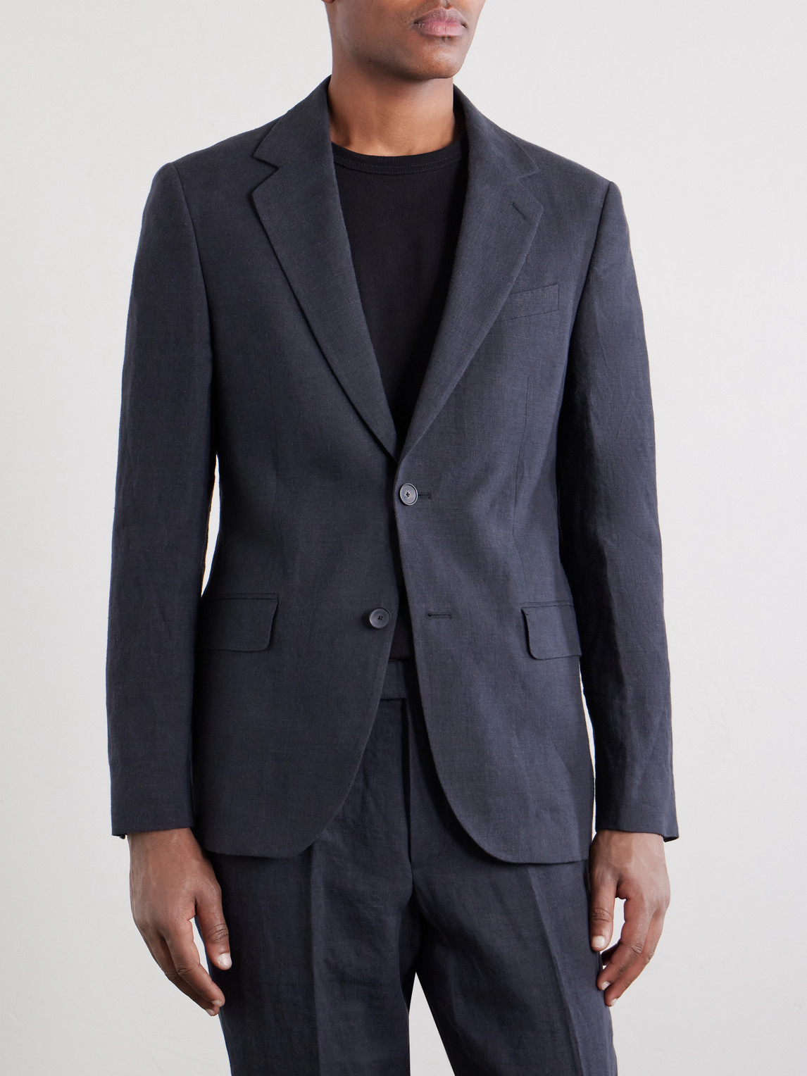  Mr P. - Slim-fit Linen Suit Jacket - Men - Gray - 38 