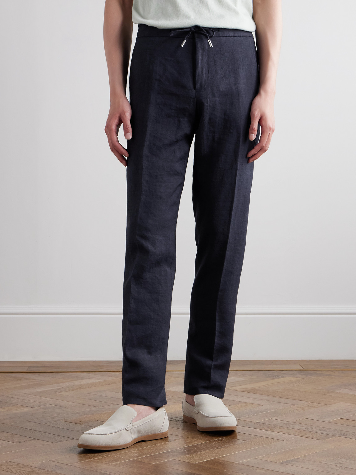 Mr P. - James Straight-Leg Linen Drawstring Trousers