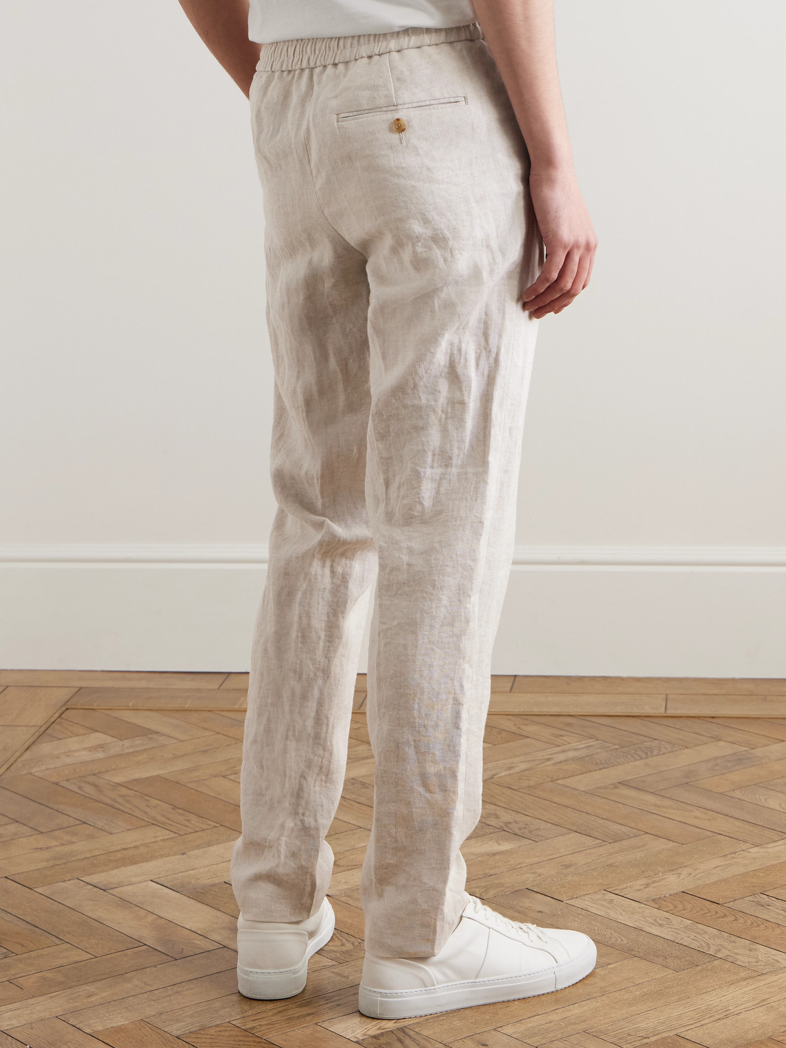  Mr P. - James Straight-leg Linen Drawstring Trousers - Men - Neutrals - 28 