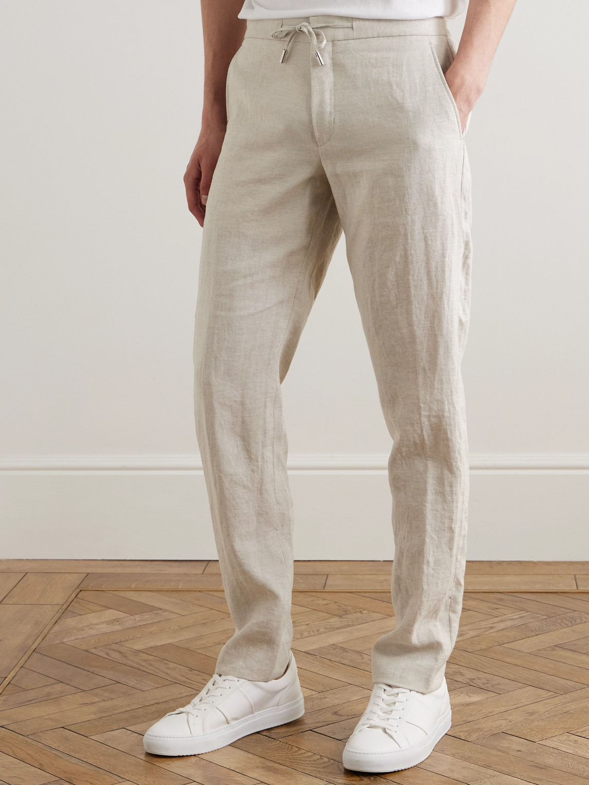  Mr P. - James Straight-leg Linen Drawstring Trousers - Men - Neutrals - 28 