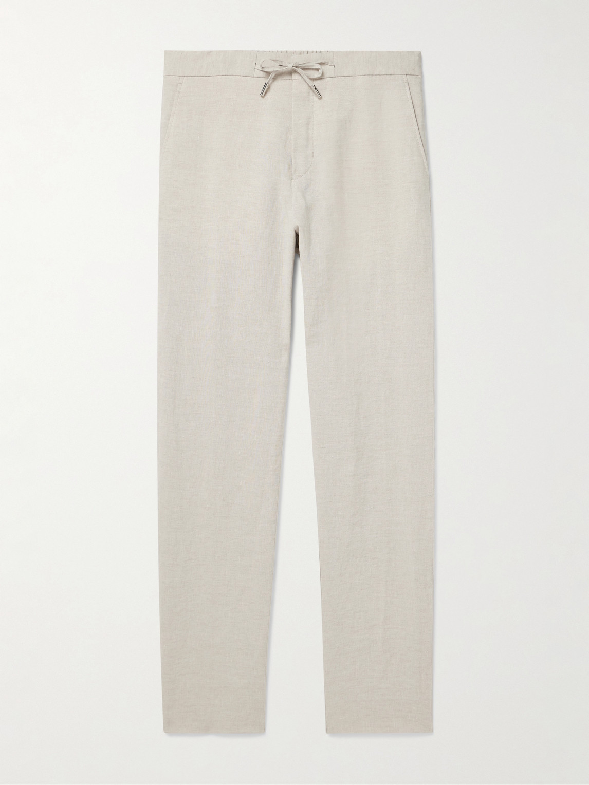 MR P. James Straight-Leg Linen Drawstring Trousers - Men