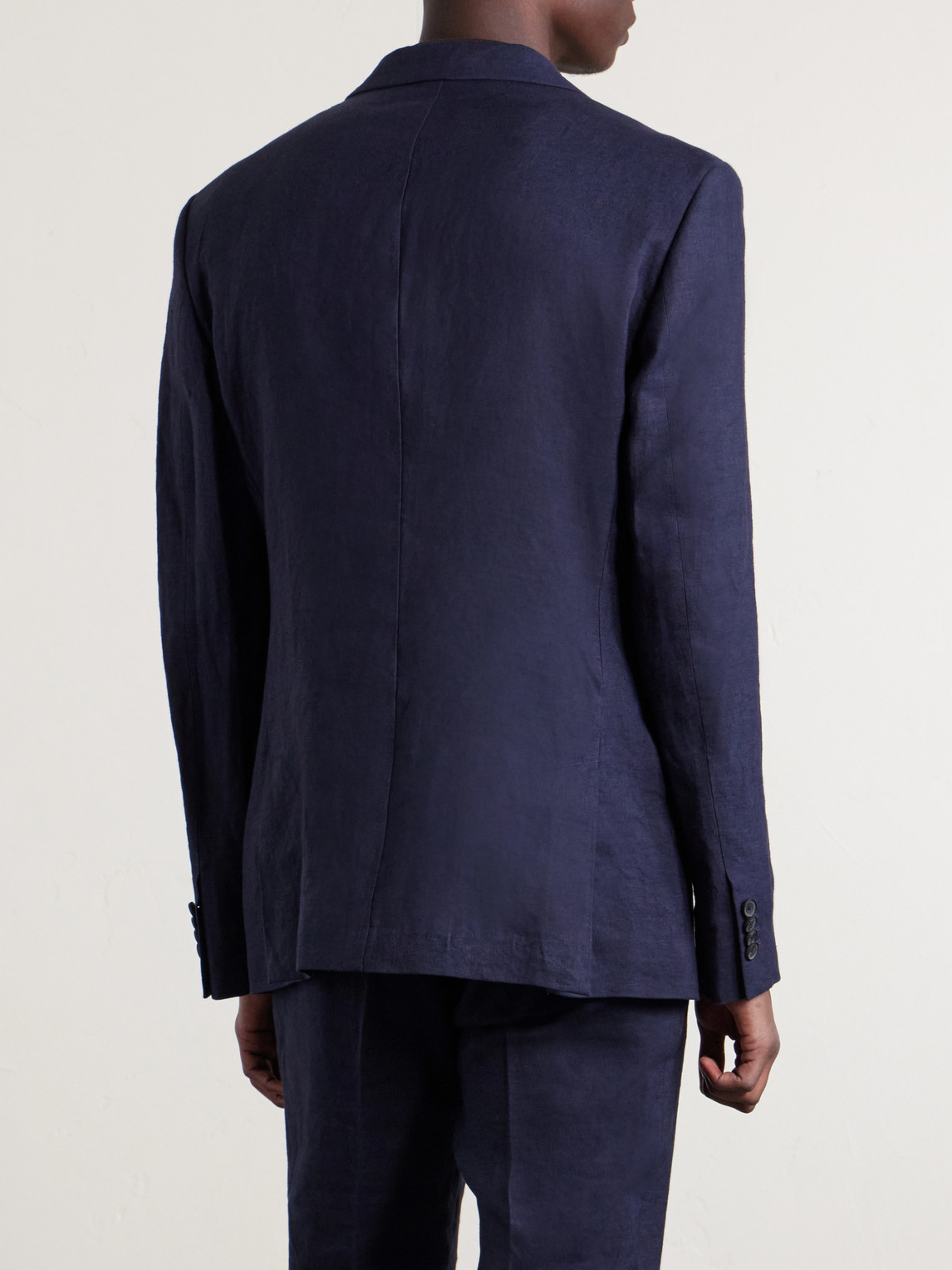  Mr P. - Slim-fit Linen Suit Jacket - Men - Blue - 36 