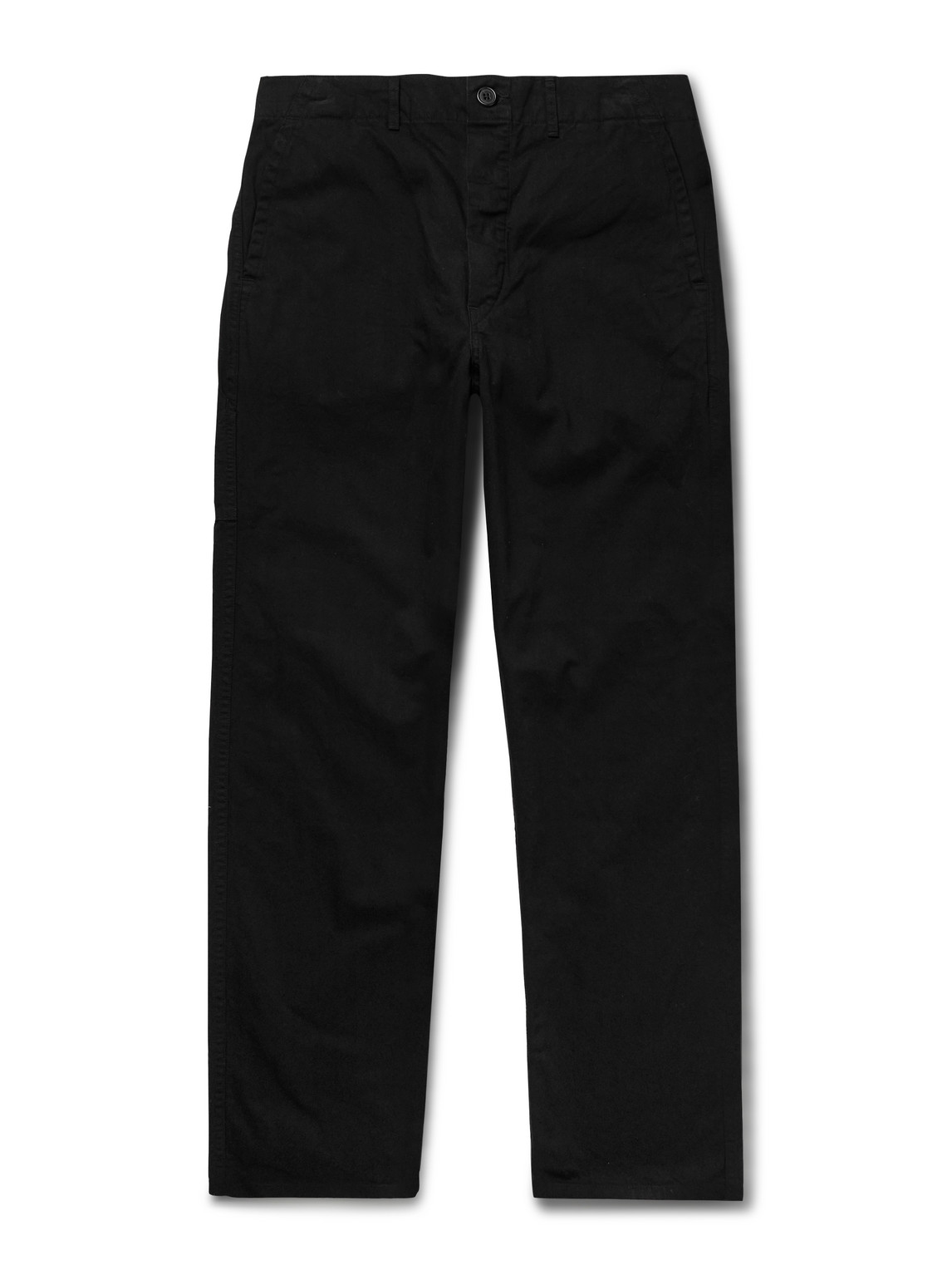 Orslow Straight-leg Twill-striped Cotton Trousers In Black