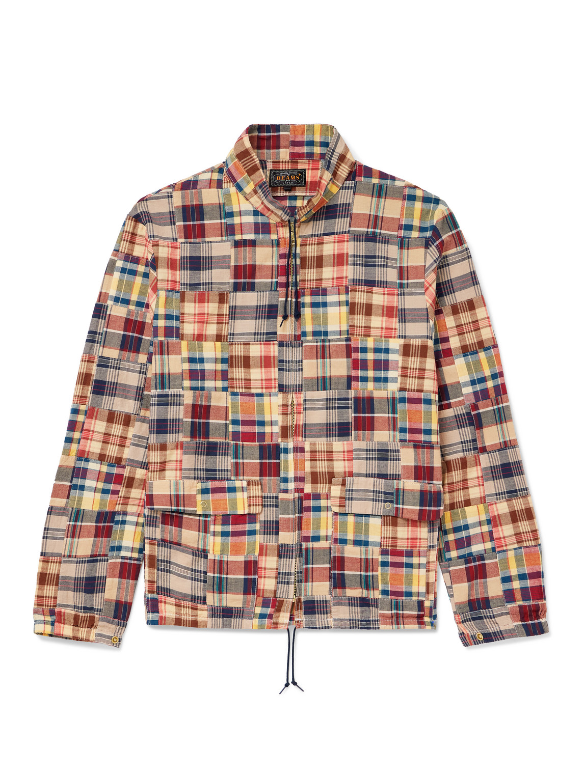 Swing Checked Patchwork Cotton-Madras Jacket