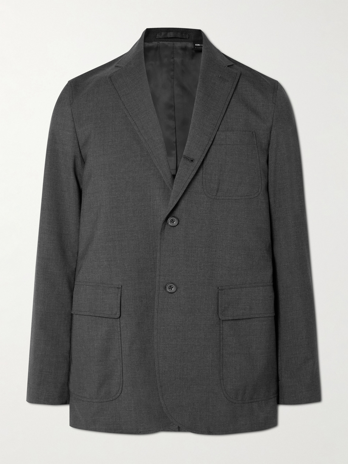 Beams Unstructured Woven Blazer In Grey