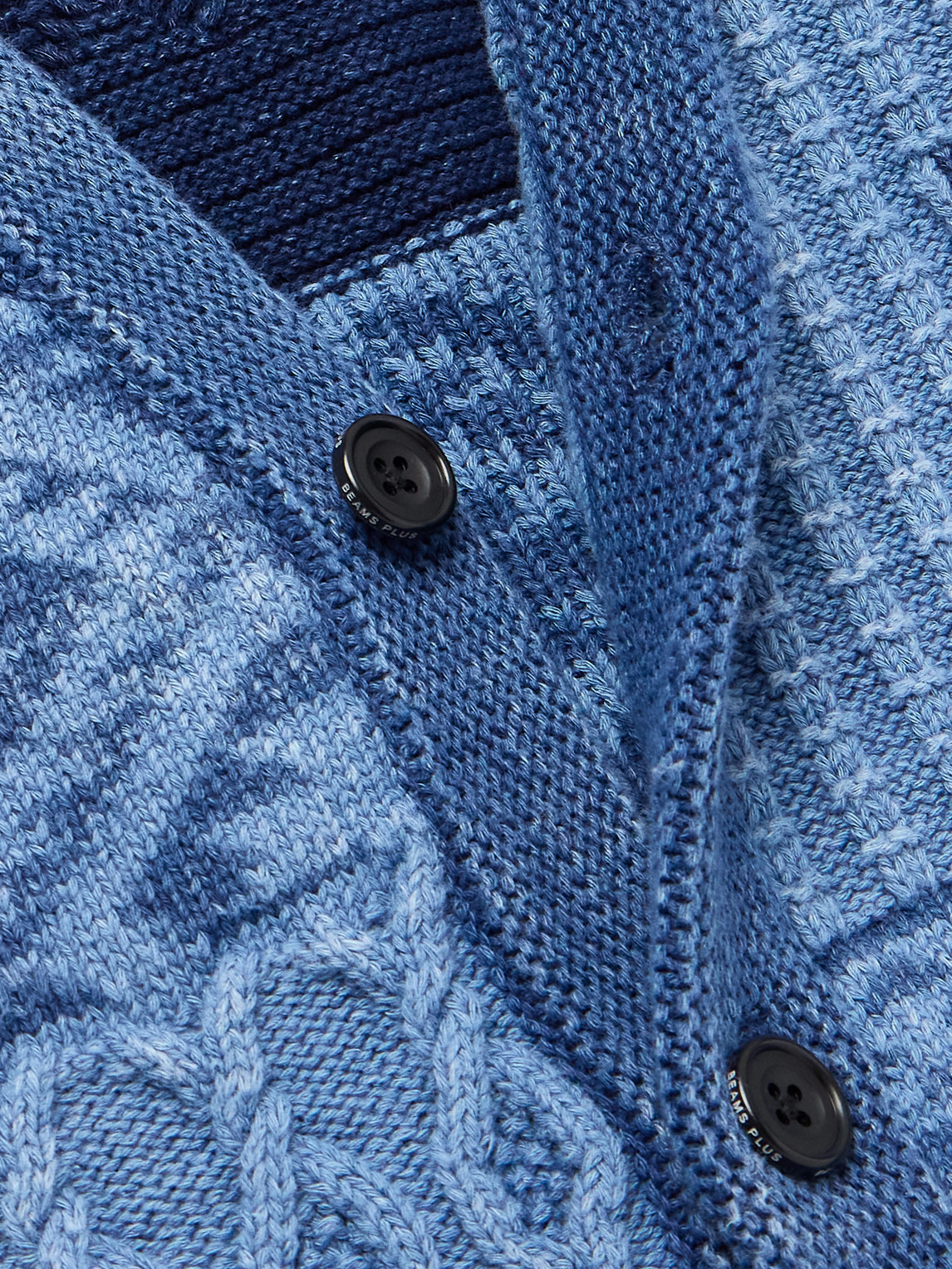 Shop Beams Patchwork Indigo-dyed Cotton Sweater Vest In Blue