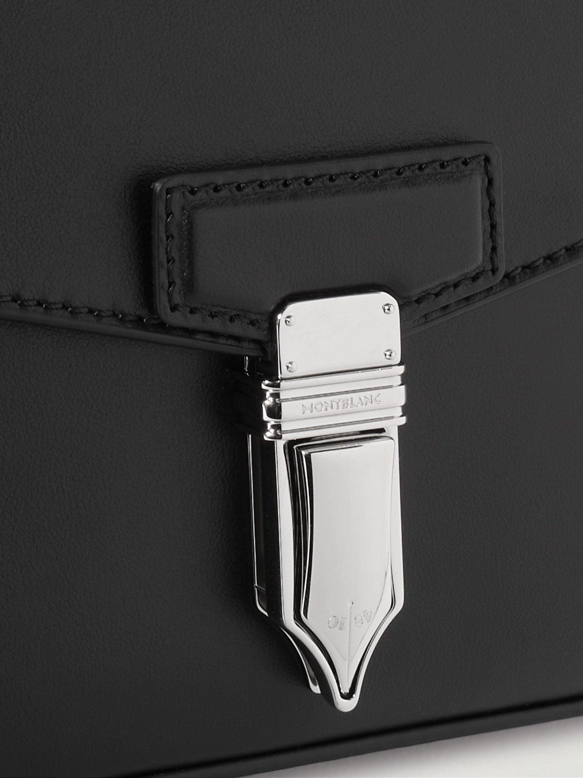 Montblanc Leather Messenger Bag In Black