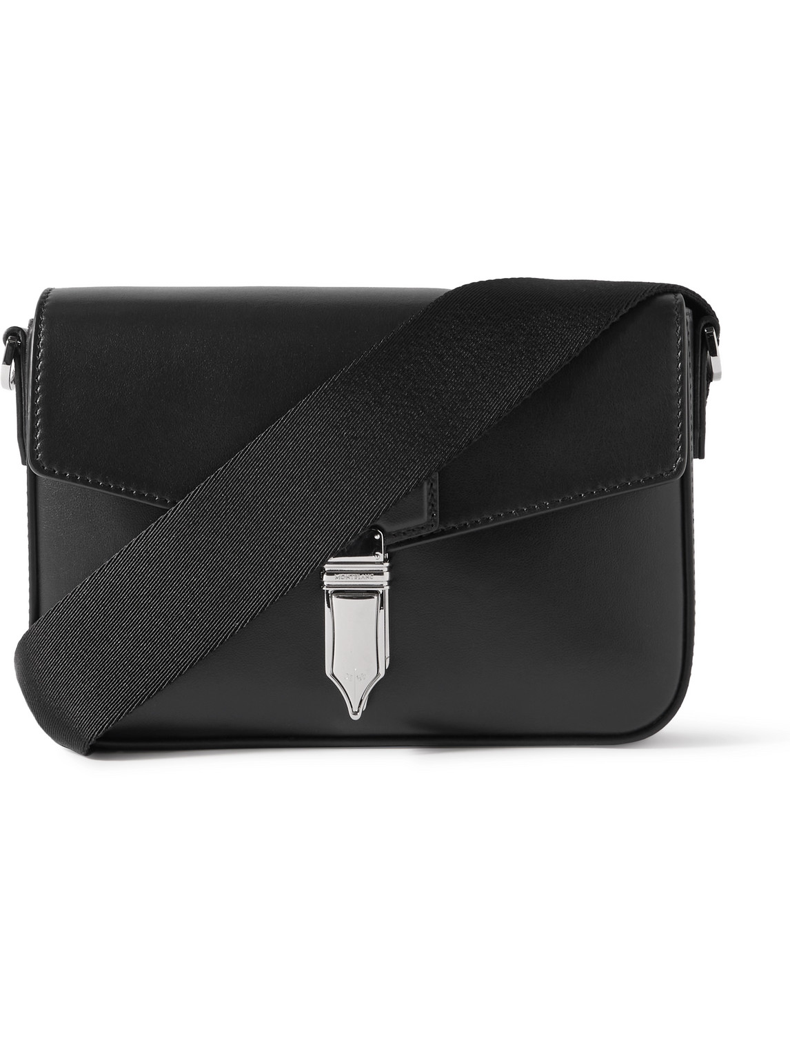 Montblanc Leather Messenger Bag In Black