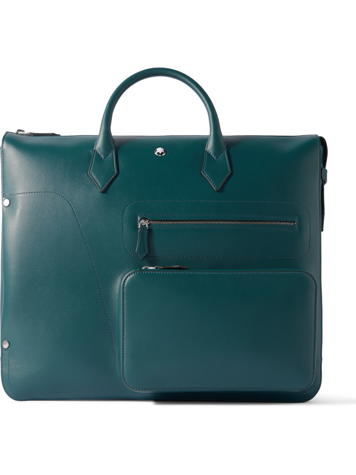 Montblanc Soft 24/7 Leather Briefcase In Blue