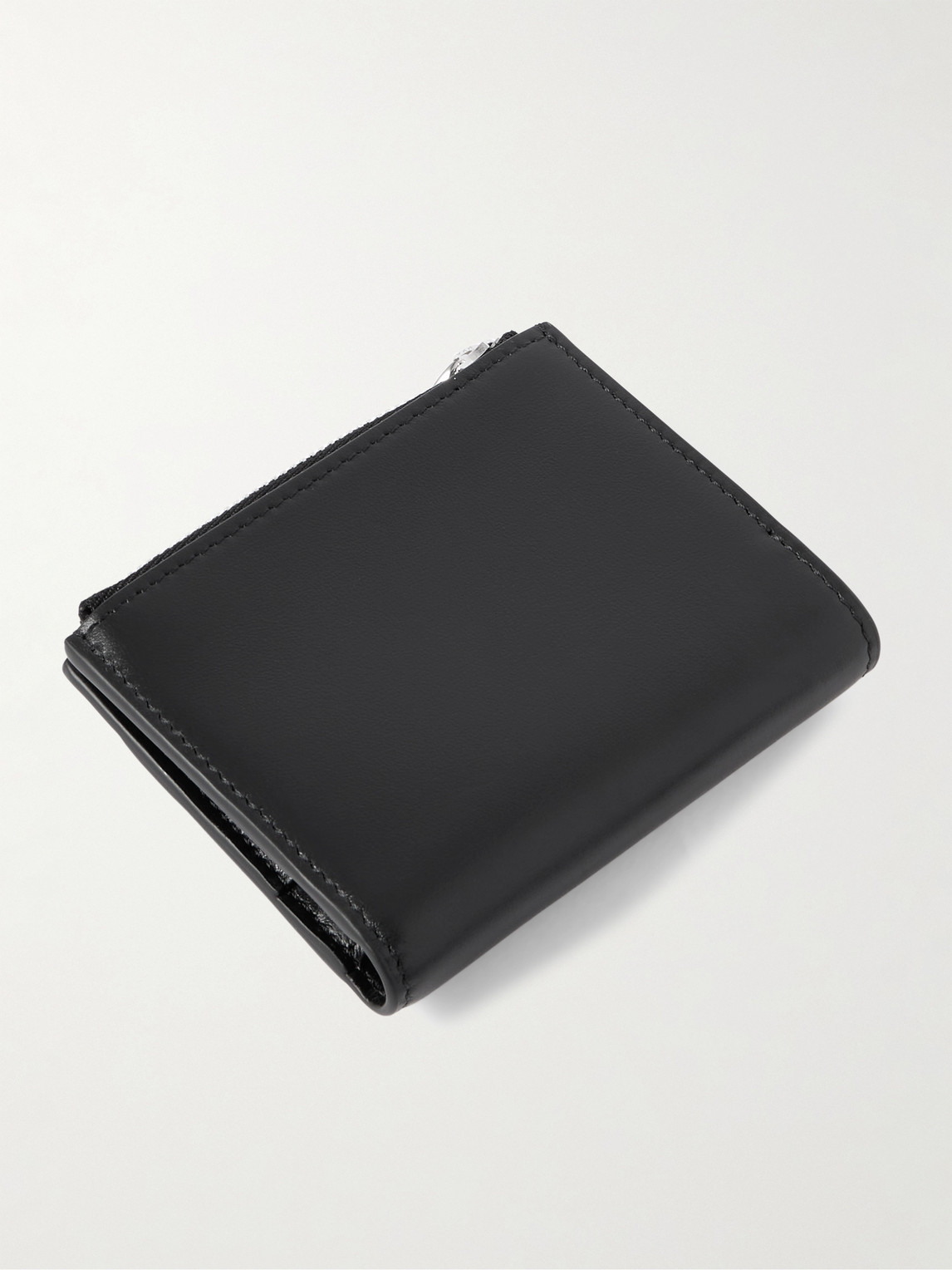 Montblanc Leather And Silver-tone Bifold Wallet In Black